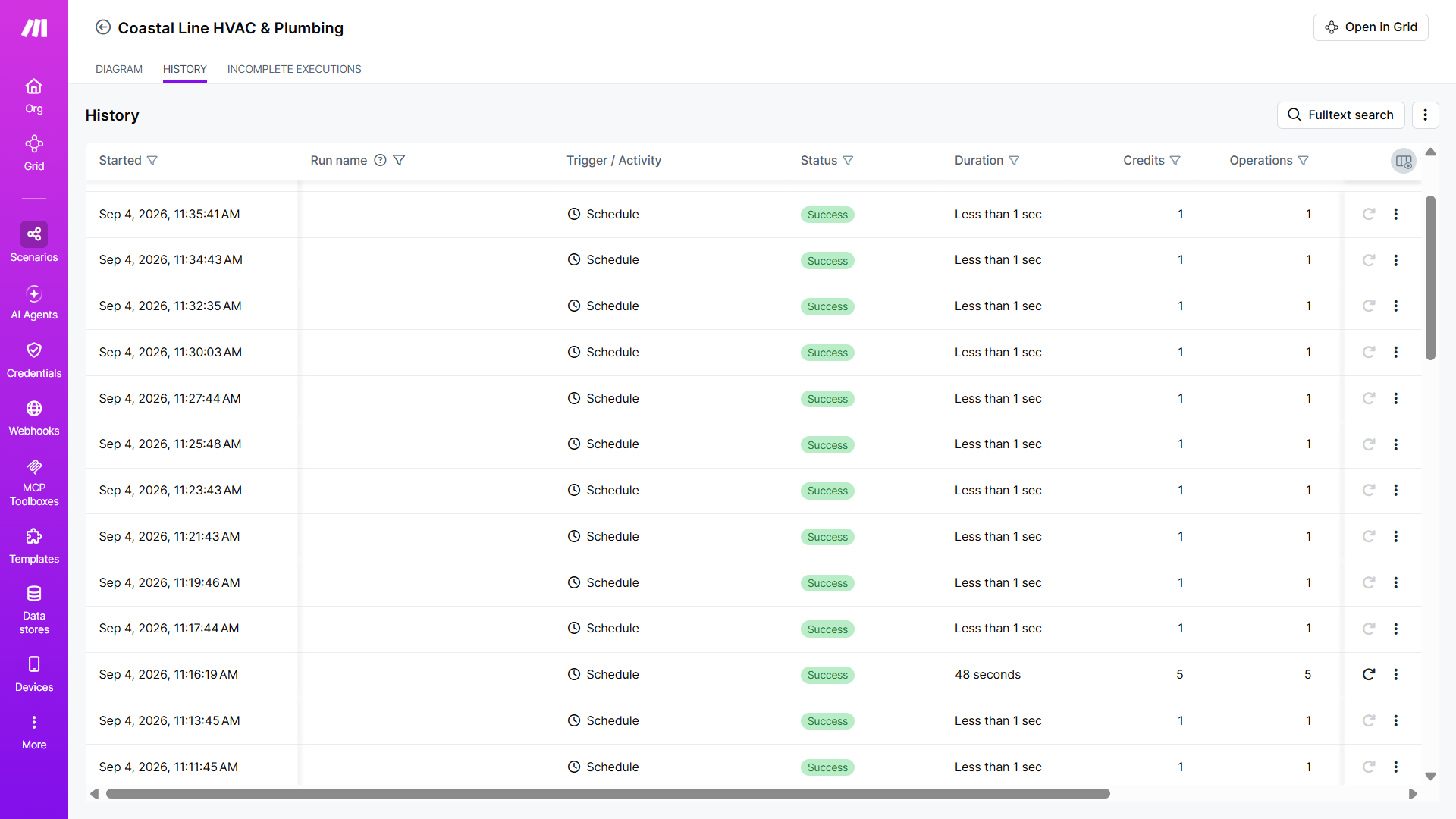 Make.com project screenshot 15